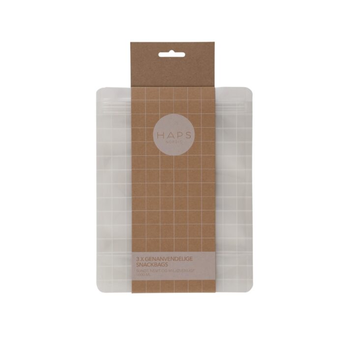 Haps Nordic | Snack Bags genanvendelige 3-pack | 1 liter