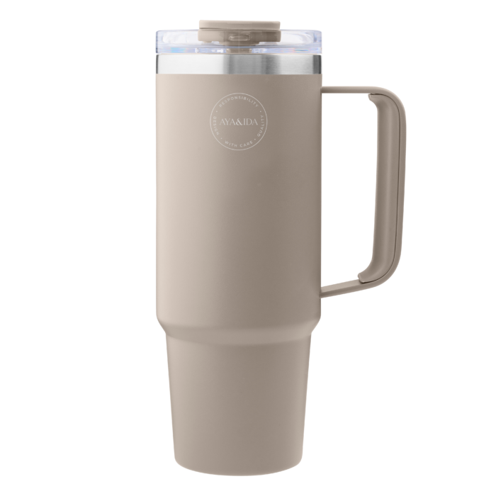 AYA & IDA | Thermo Cup with Straw | Cream Beige | 885 ml