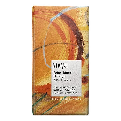 Vivani | Økologisk Mørk Chokolade Orange 70% | 100 g